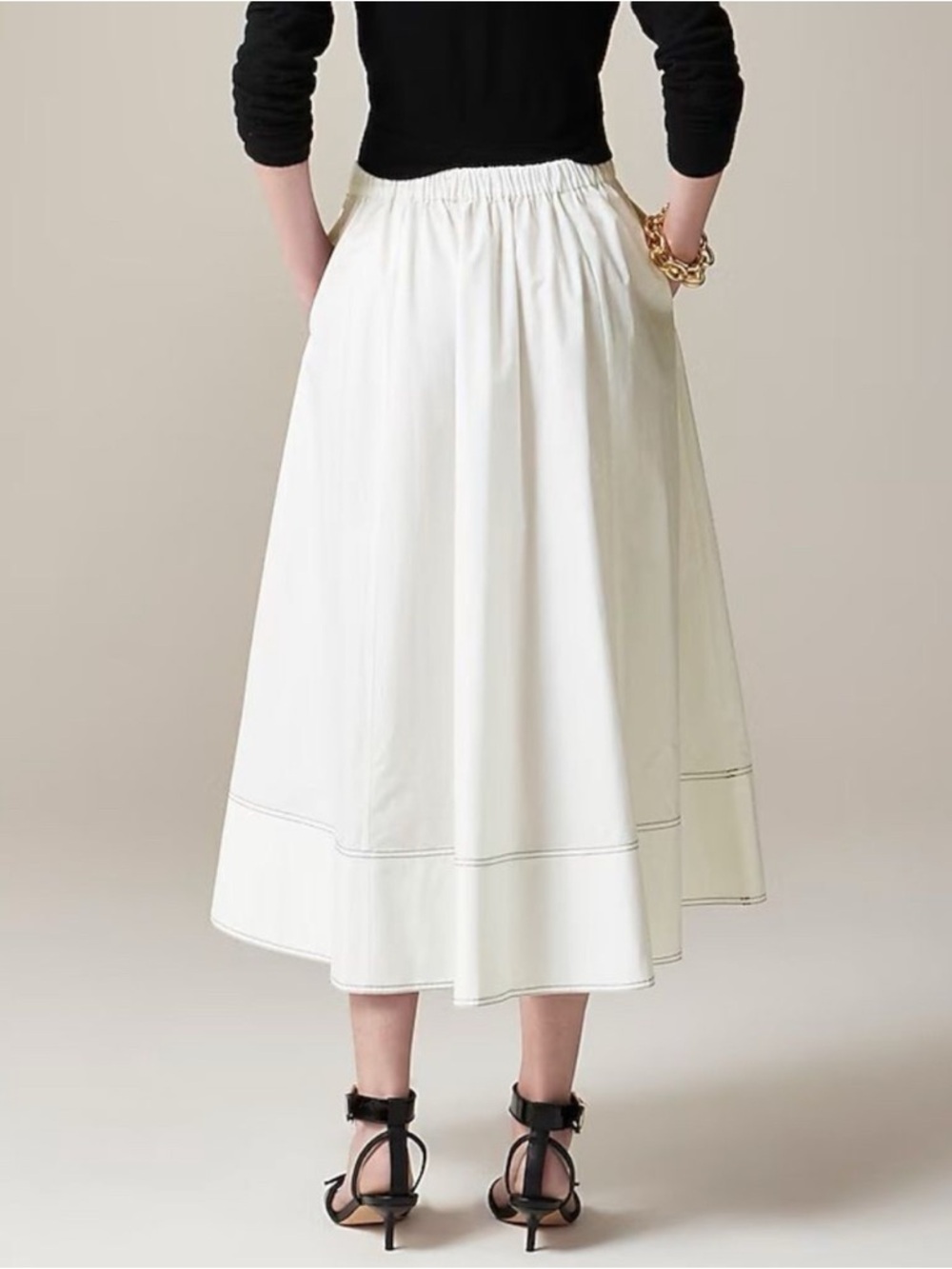 JCrew Poplin White Maxi Skirt - Picture 3 of 10